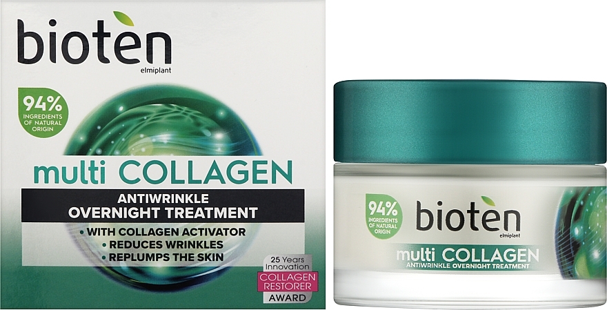 Нічний крем для обличчя з колагеном - Bioten Multi Collagen Antiwrinkle Overnight Treatment — фото N2