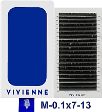 Накладные ресницы "Elite", черные, 20 линий (mix, 0,1, M, 7-13) - Vivienne — фото N1