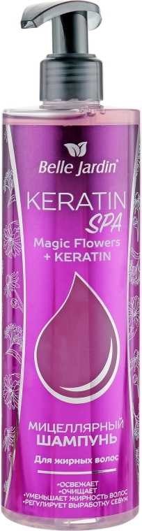 Мицеллярный шампунь для жирных волос - Belle Jardin Keratin SPA Magic Flowers
