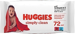 Духи, Парфюмерия, косметика Детские влажные салфетки "Simply Clean", 72шт - Huggies