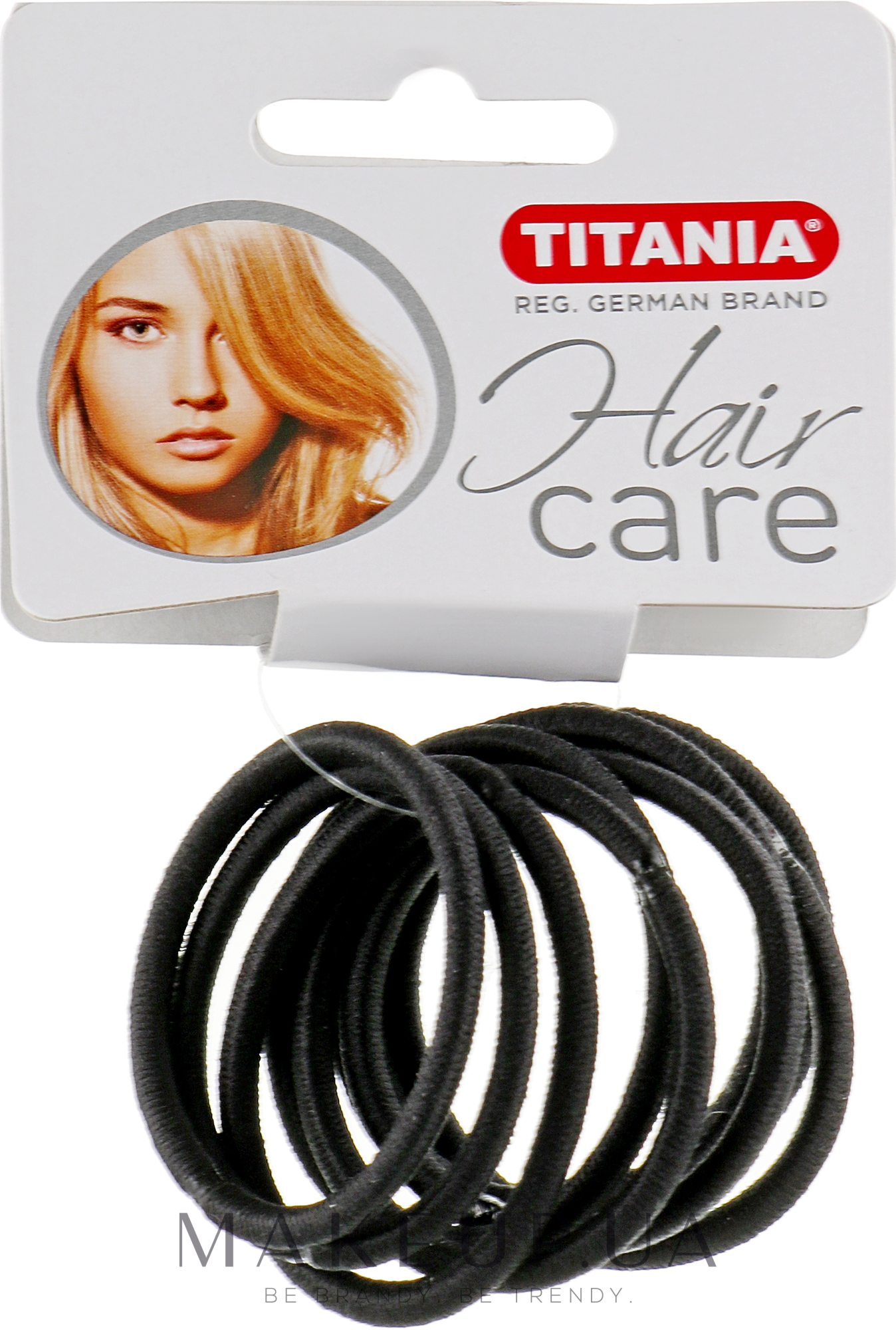 Зажим для волосся еластичний, 9 шт., чорний, 4 мм - Titania — фото 9шт