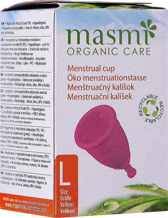 Гігієнічна менструальна чаша, розмір L - Masmi — фото N2