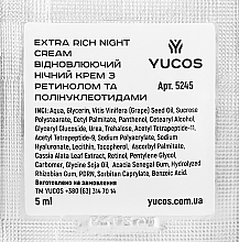 Парфумерія, косметика Відновлюючий нічний крем з ретинолом та полінуклеотидами - Yucos Extra Rich Night Cream Retinol & PDRN (пробник)