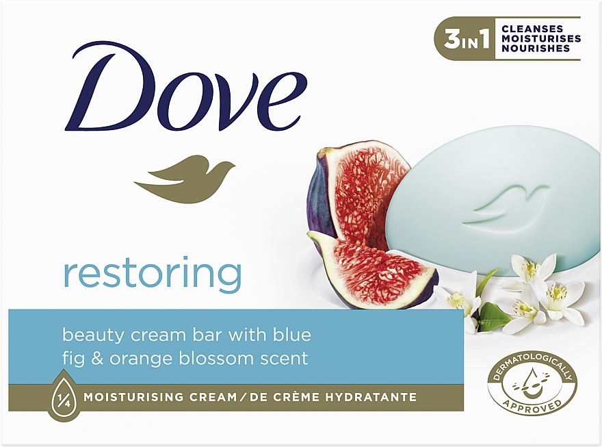 Крем-мыло "Инжир и лепестки апельсина" - Dove Go Fresh Restore Beauty Cream Bar — фото N1
