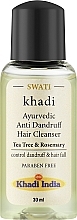 Аюрведичний засіб для волосся проти лупи "Чайне дерево і розмарин" - Khadi Swati Ayurvedic Anti Dandruff Cleanser Tea Tree & Rosemary (міні) — фото N1