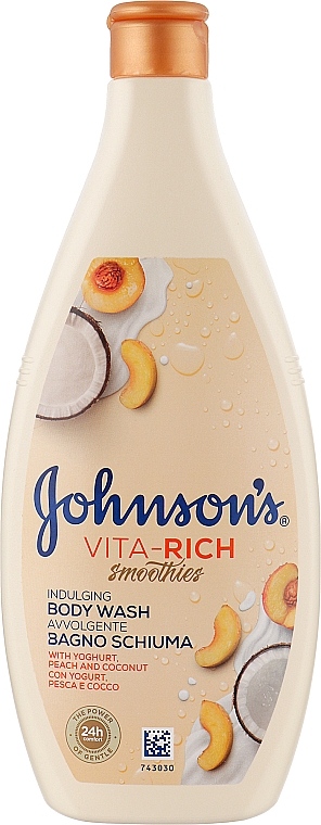 Расслабляющий гель для душа с йогуртом, кокосом и экстрактом персика - Johnson’s Vita-rich Smoothies — фото N4