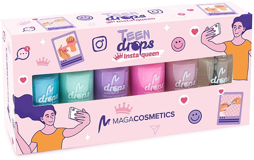 Набор лаков для ногтей - Maga Cosmetics Teen Drops InstaQueen V.02 — фото N1