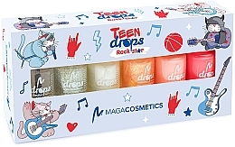 Духи, Парфюмерия, косметика Набор лаков для ногтей - Maga Cosmetics Teen Drops Rockstar V.01