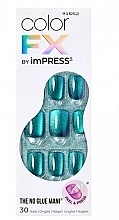 Набор накладных ногтей - KISS Color FX imPRESS The No Glue Mani Dark Green — фото N1