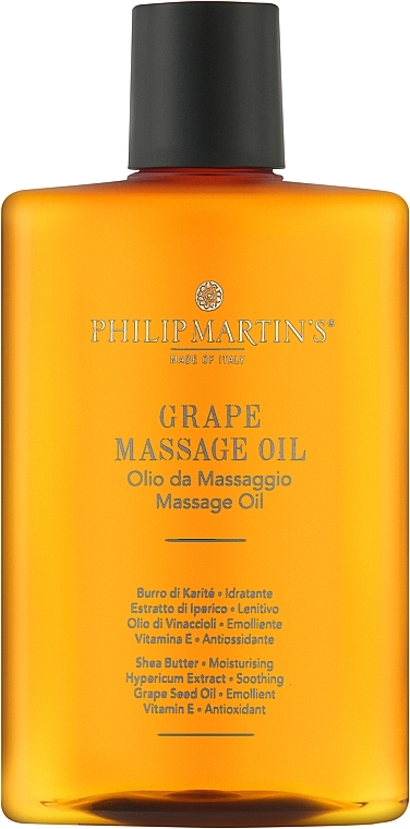 Питательное и смягчающее массажное масло из виноградных косточек - Philip Martin's Grape Massage Oil — фото N1