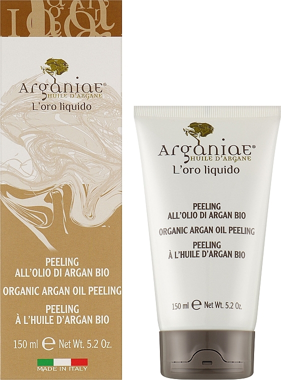 Пилинг с микросферами для лица и тела с органическим аргановым маслом - Arganiae L'oro Liquido Organic Argan Oil Peeling — фото N4