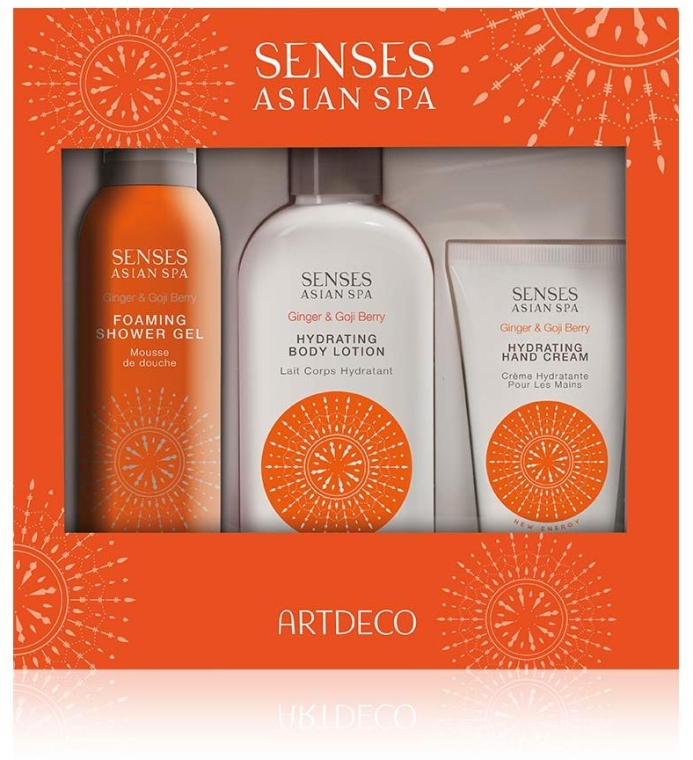 Подарочный набор - Artdeco Senses Asian Spa Ginger&Goji Berry Set (sh/gel/100ml + b/lot/200ml + h/cr/75ml) — фото N1