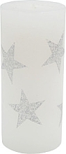 Декоративная свеча 6.7х15 см, белые звезды - Admit — фото N1