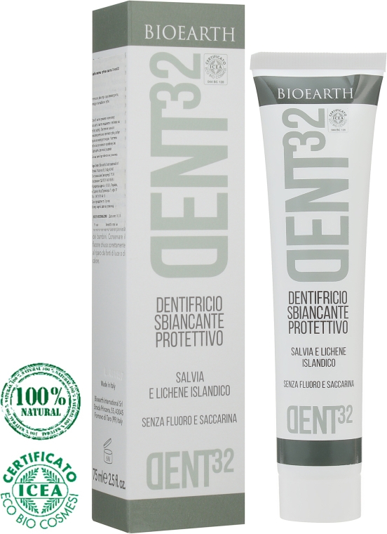 Отбеливающая зубная паста - Bioearth Dent32 Brightening Toothpaste