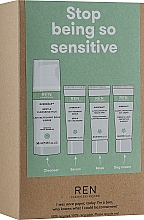 Парфумерія, косметика Набір - Ren Clean Skincare Evercalm Stop Being So Sensitive! Kit (milk/50ml + day/cr/15ml + mask/10ml + ser/10ml)