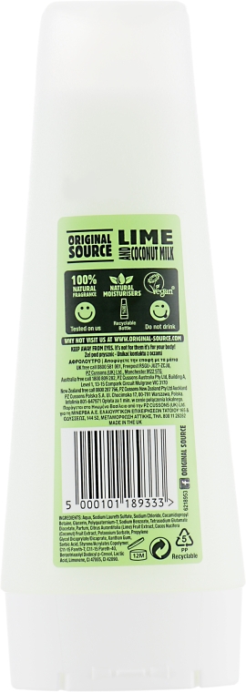 Молочко для душа "Лайм и кокосовое молочко" - Original Source Lime & Coconut Milk Shower Milk — фото N2