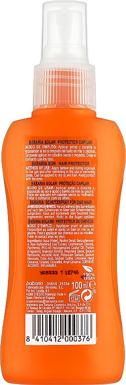 Спрей для волосся сонцезахисний - Babaria Sun Hair Protector With Aloe Vera — фото N2
