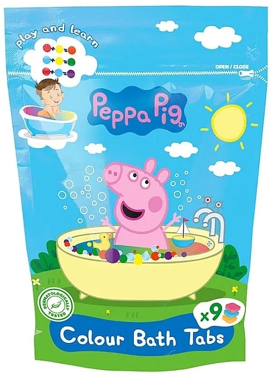 Шипучі кольорові таблетки для ванни - Peppa Pig Colour Bath Tabs — фото N1