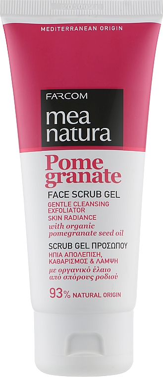Гель-скраб для лица с маслом граната - Mea Natura Pomegranate Face Scrub Gel — фото N1