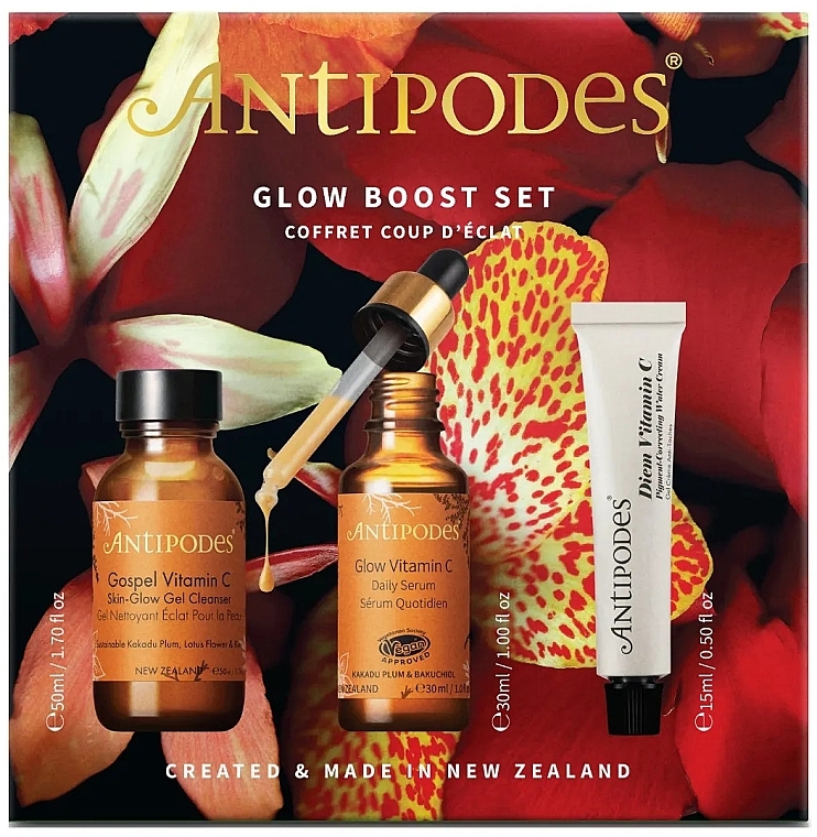 Набор - Antipodes Glow Boost Set (ser/30 ml + gel/50 ml + cr/15 ml) — фото N1