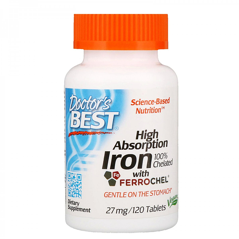 Легкоусвояемое железо с Ferrochel, 27 мг, таблетки - Doctor's Best — фото N1