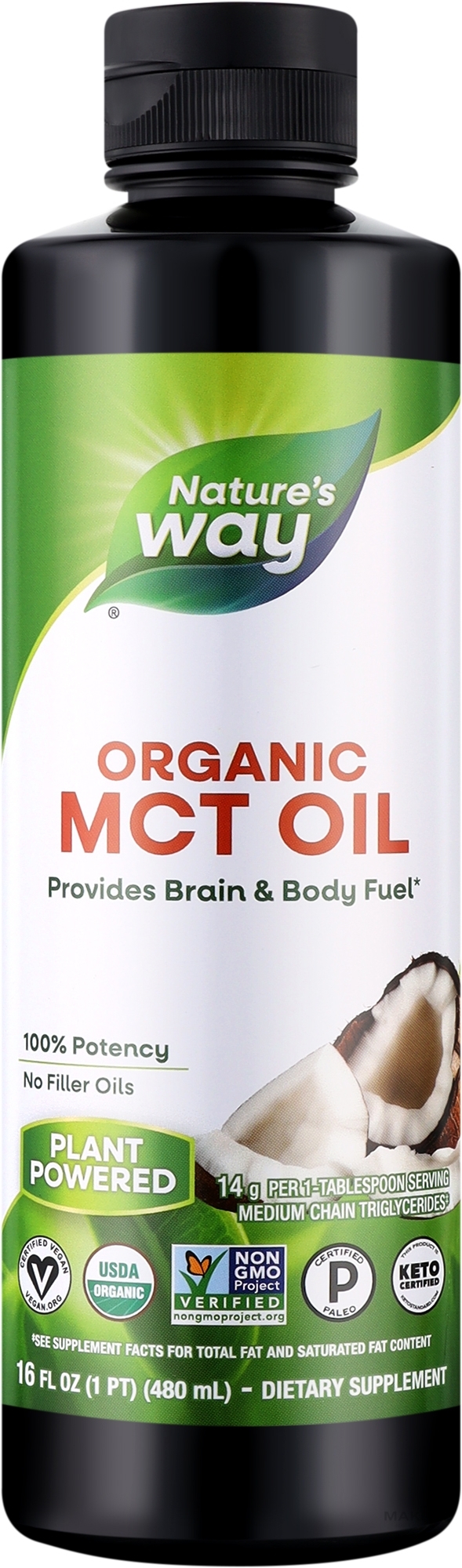 Олія "MCT" - Nature's Way Organic MCT Oil — фото 480ml