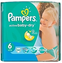 Парфумерія, косметика Підгузки Active Baby-Dry Розмір 6 (Extra large) 15+ кг, 56 шт - Pampers