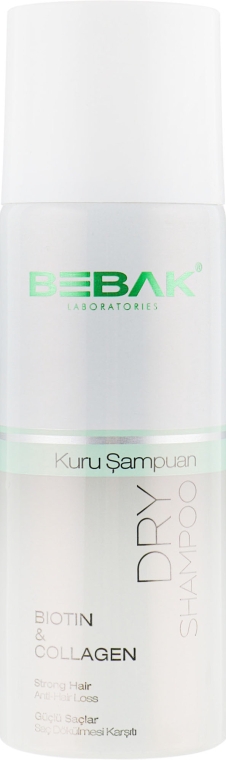 Сухий шампунь для волосся з колагеном і біотином - Bebak  Laboratories Biotin&Collagen Dry Shampoo — фото N1