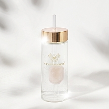 Скляна пляшка для води з рожевим кварцом і трубочкою, 400 мл - Crystallove Glass Water Bottle with Pink Quartz and Straw — фото N4