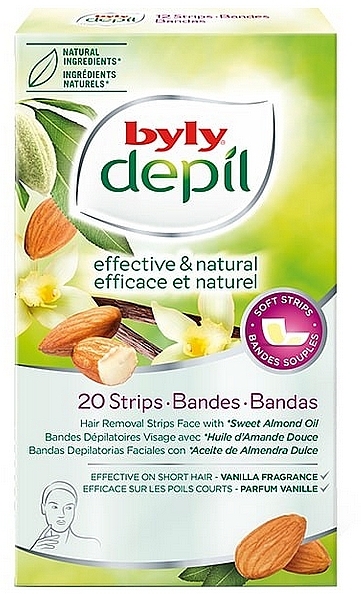 Восковые полоски для депиляции лица "Ваниль и миндаль" - Byly Dépil Hair Removal Strips  — фото N1