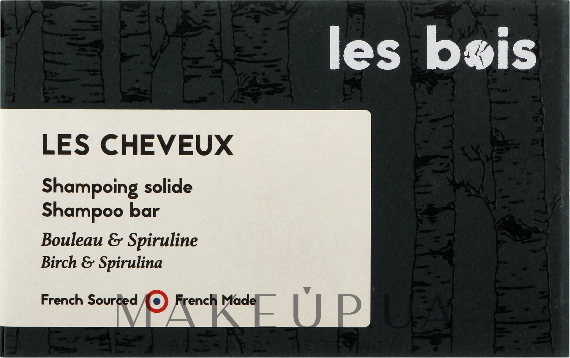 Твердий шампунь для волосся з екстрактом кори берези та спіруліною - Les Bois Les Cheveux Birch & Spirulina Shampoo Bar — фото 75g