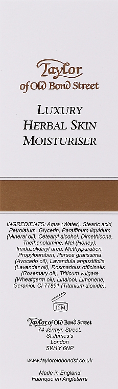 Увлажняющий крем для лица и тела - Taylor of Old Bond Street Herbal Skin Moisturiser — фото N3