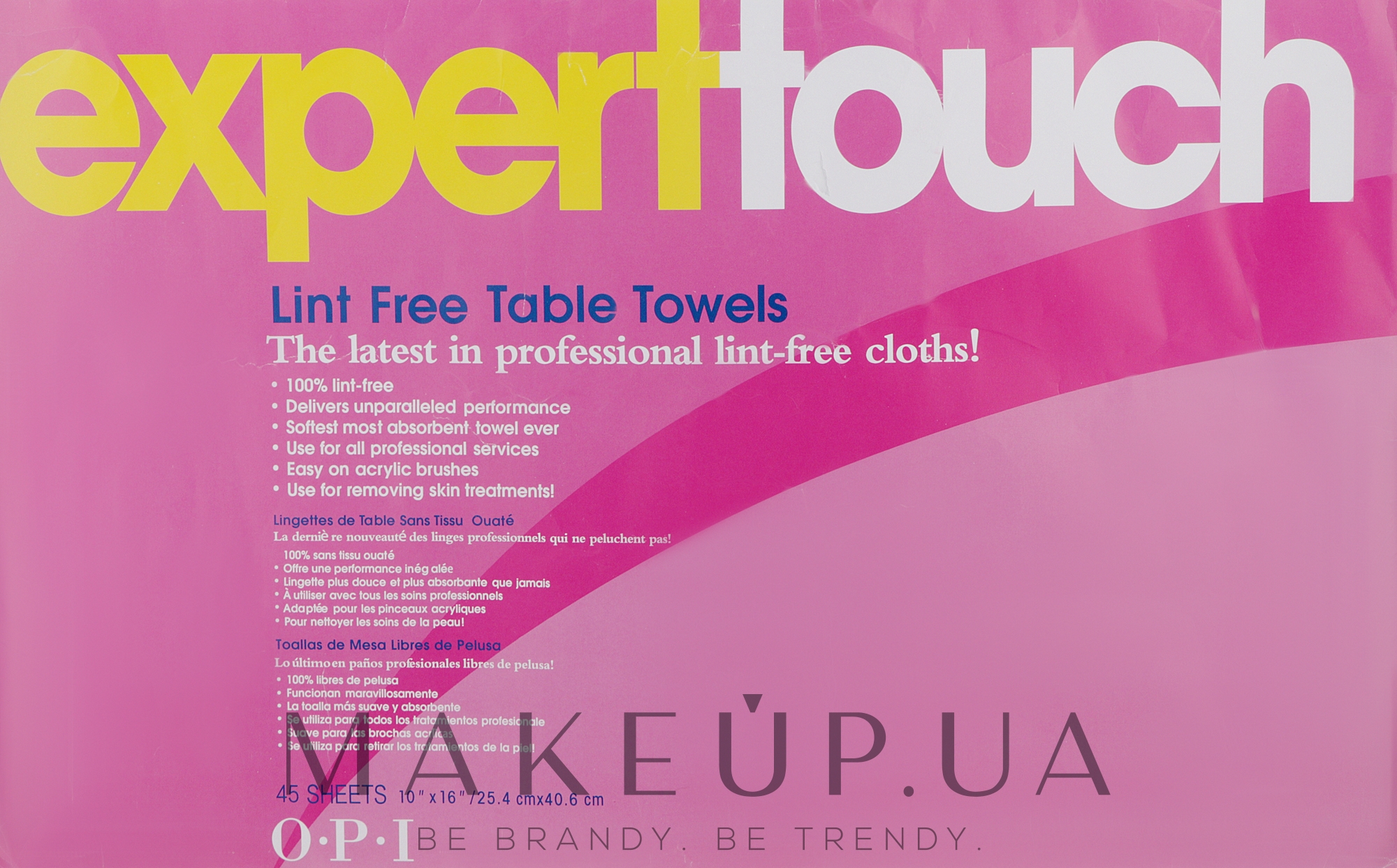 УЦЕНКА Полотенца безворсовые одноразовые - OPI. Expert Expert Touch Table Towels * — фото 45шт