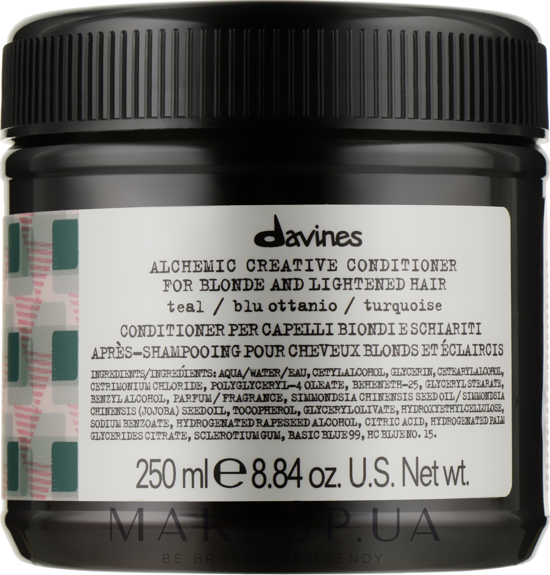 Кондиціонер для натурального та фарбованого волосся (бірюза) - Davines Alchemic Conditioner Teal — фото 250ml