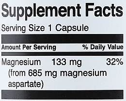 Харчова добавка "Аспартат магнію", 685 мг 90 шт. - Swanson Magnesium Aspartate — фото N3