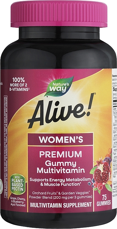 Жевательные мультивитамины для женщин - Nature’s Way Alive! Women's Premium Gummies Multivitamin — фото N1