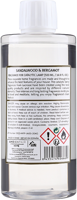 Парфуми для каталітичних ламп "Сандалове дерево та бергамот" - Ambientair Lacrosse Sandalwood & Bergamot Lamp Fragrance — фото N2