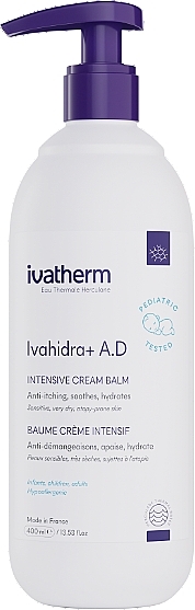 Интенсивный бальзам для восстановления липидов - Ivatherm Ivahidra+ A.D Intensive Cream Balm — фото N2