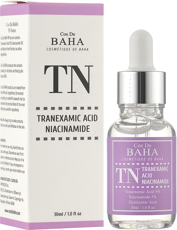 Сироватка з транексамовою кислотою й ніацинамідом для обличчя й шиї - Cos De BAHA Tranexamic Acid Niacinamide Serum — фото N2
