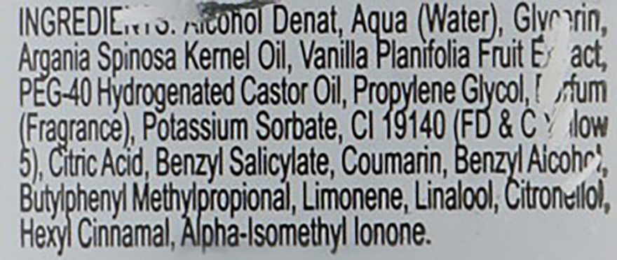 Спрей-антисептик з ваніллю й аргановою олією - Babaria Vanilla Hand Sanitizing Spray — фото N3