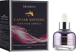 Сироватка з екстрактом ікри для сяйва шкіри - Deoproce Caviar Shining Turn Over Ampoule — фото N1
