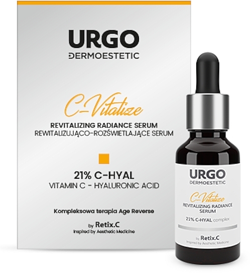 Відновлювальна та освітлювальна сироватка для обличчя - Urgo Dermoestetic C-Vitalize Revitalizing Radiance Serum 21% C-Hyal — фото N1