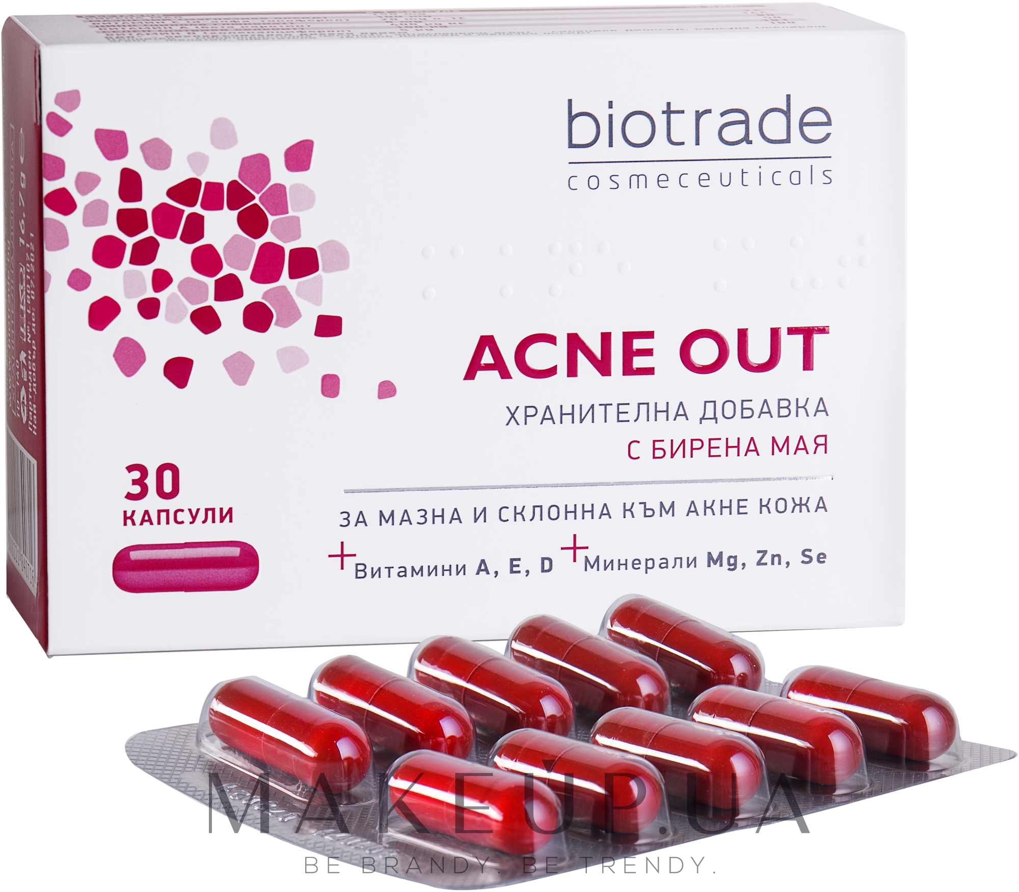 Вітамінно-мінеральний комплекс для жирної та схильної до акне шкіри - Biotrade Acne Out Buds — фото 30шт