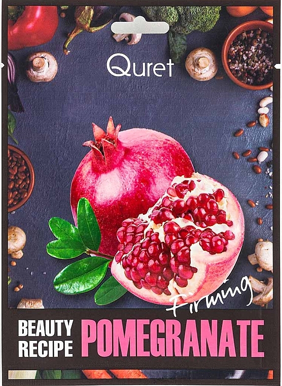 Тканевая маска с экстрактом граната - Quret Beauty Recipe Mask Pomegranate Firming — фото N1