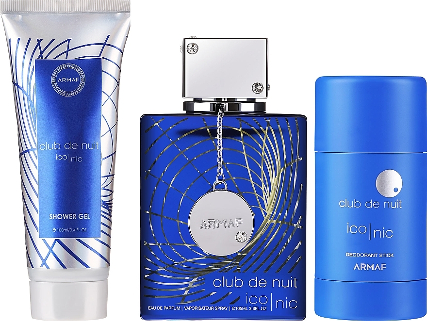 Armaf Club De Nuit Blue Iconic - Набор (edp/105ml + deo/stick/75g + sh/gel/100ml) — фото N1