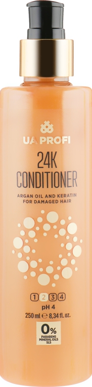 Кондиціонер "24К" з аргановою олією та кератином для пошкодженого волосся - UA Profi 24К Conditioner