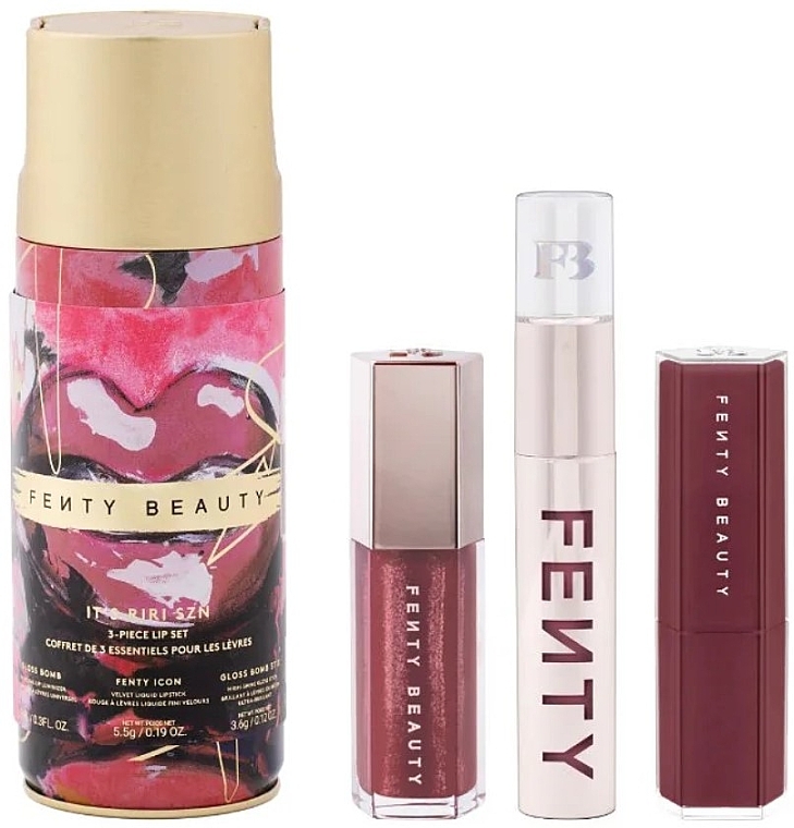 Набір - Fenty Beauty It's Riri Szn Gift Set (lip/gloss/9ml + lipst/5,6ml + gloss/stick/3,6g) — фото N1