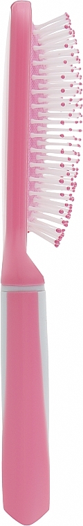 Щітка для волосся прямоугольная, С0236, рожева з білою ручкою - Rapira — фото N2
