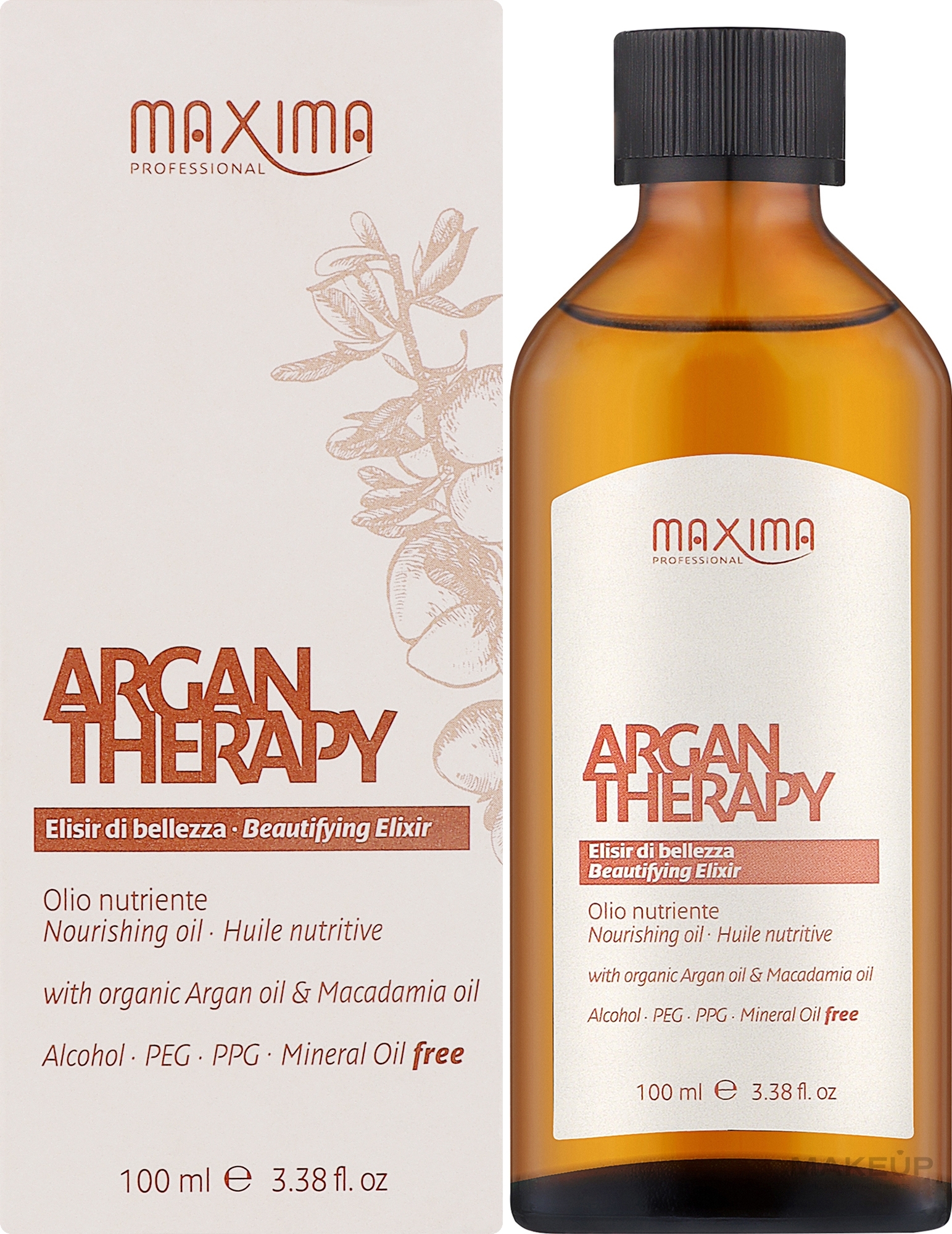 Питательный эликсир для волос с маслами арганы и макадамии - Maxima Argan Therapy Beautifying Elixir — фото 100ml