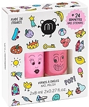 Парфумерія, косметика Nailmatic Pop Kids Set (nail/polish/2x8ml + stickers/24pcs) - Набір